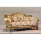 Luxury Golden Brown & Silver Wood Trim ALEXSANDRA Sofa EUROPEAN FURNITURE