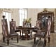 Burl & Metallic Antique Gold Round Dining Table Traditional Homey Design HD-DT1804-R