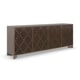 Rich Walnut W/ Whisper of Gold Metal Accent Console Table DIAMOND IN THE ROUGH by Caracole 