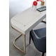 White finish & Champagne Gold Accents Vanity Desk w/ Chair Set 2Pcs BEAUTY BAR by Caracole 