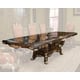 Benetti's Fiore luxury Dark Brown Silver Finish Dining Table Set 7Pcs w/Extension 