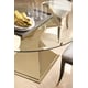 Brushed Gold Bullion Twisting Base Modern Dining Table DO A 360 by Caracole 