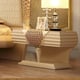 Luxury King Bedroom Set 3 Pcs Cream Leather Contemporary Homey Design HD-901
