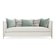 Light Gray Fabric & Silver Shadow Finish Medium Sofa PIPING HOT by Caracole 