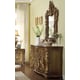 Golden Brown Carved Wood Dresser & Mirror Set Traditional Homey Design HD-8008