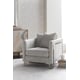 Moonlight Silver Fabric & Stainless-Steel Frame Accent Chair OPEN FRAMEWORK by Caracole 