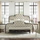 Cream Performance Fabric Fully Upholstered Bed Bench EVERLY by Caracole 