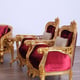 Classic Burgundy Gold Fabric 30015 BELLAGIO II Arm Chair Set 2Pcs EUROPEAN FURNITURE 