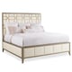 Trellis Pattern Headboard White & Taupe Finish Queen Bed SLEEPING BEAUTY by Caracole 