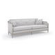 Textured Grey Fabric & Matte Pearl Wood Frame Sofa FRAME OF REFERENCE by Caracole 