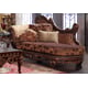 Homey Design HD-66  Luxury Cinnamon Finish Living Room Chaise Carved Wood