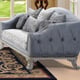 Silver finish Wood Gray Velvet Sofa Set 3Pcs Transitional Cosmos Furniture Venus