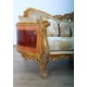 Royal Luxury Gold & Sand Fabric MAGGIOLINI Sofa EUROPEAN FURNITURE Carved Wood