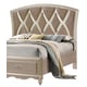 Champagne Finish Wood King Bed Transitional Cosmos Furniture Faisal