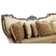 Antique Brown Wood w/Golden Tips Luxury Sofa Benetti's Firenza Traditional