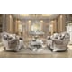Metallic Silver Finish Armchair Traditional Style Homey Design HD-372