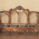 Luxury Antique Dark Cooper Wood Trim VICTORIAN Sofa Set 2 Pcs EUROPEAN FURNITURE