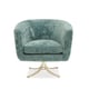 Fresh Shade Of Turquoise Plush Swivel Chair TWIRL AROUND! by Caracole 