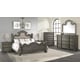 Gray Finish Wood King Panel Bed Transitional Cosmos Furniture Silvy