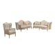 Luxury Champagne Chenille Sofa Set 3Pcs Wood Trim HD-90014 Classic Traditional