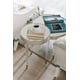 Soft Silver Paint & Plain mirrored top End Table TRI THIS by Caracole 