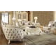 Luxury Cream Chenille Tufted Sofa Traditional Homey Design HD-7310
