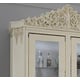 White Gloss & Gold Brush China Cabinet Traditional Homey Design HD-8091