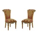 Luxury Antique Bronze & Red VALENTINA Side Chair Set 2Pcs EUROPEAN FURNITURE 
