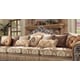 Homey Design HD-1632 Victorian Upholstery Desert Sand Sectional Living Room Carved Wood  Sofa 