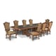 Luxury Walnut Dining Table w/Extension Carved Wood HD-90018 Classic Traditional