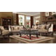 Homey Design HD-914 Luxury Upholstery Pearl Cappucciono Carved Wood Living Room