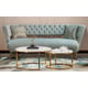 Teal Velvet w/ Gold Finish Sofa Transitional Cosmos Furniture Naima