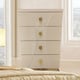 Glossy White Diamond CAL King Bedroom Set 6Pcs Contemporary Homey Design HD-914 