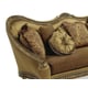 Benetti's Maribella Luxury Exposed Wood Light Brass Antique Style Sofa Set 3Pcs