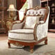 Luxury Metallic Bright Gold & Tan Armchair Traditional Homey Design HD-814 