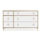 Carrara Marble Top & Mirrored Panels Double Dresser FONTAINEBLEAU by Caracole 