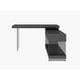 Home Office Writing Desk Glossy Gray Tempered Glass Contemporary J&M Cloud 