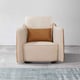 Luxury Italian Leather Beige & Orange Arm Chair MAKASSAR EUROPEAN FURNITURE 