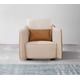 Luxury Italian Leather Beige & Orange Arm Chair MAKASSAR EUROPEAN FURNITURE 