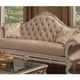 Luxury Beige Chenille Silver Carved Wood Sofa Rosella Benetti’s Traditional