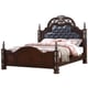Cherry Finish Wood King Panel Bed Traditional Cosmos Furniture Rosanna