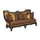 Luxury Antique Beige Gold Dark Brown Finish Sofa Set 3 Sp Ord Benetti's Firenza