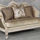 Golden Pearl Chenille Silver Gold Wood Loveseat HD-90019 Classic Traditional