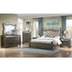 Coffee Finish Wood Queen Panel Bedroom Set 6Pcs Contemporary Cosmos Furniture Sydney