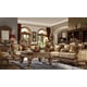 Luxury Chenille Golden Beige Sofa Set 2Pcs Traditional Homey Design HD-610