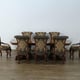 Luxury Rosewood VALENTINE Dining Table & Black Chair Set 13Ps EUROPEAN FURNITURE