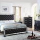 Black Finish Wood Queen Bedroom Set 6Pcs w/Chest Contemporary Cosmos Furniture Gloria