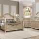 Gold Finish Queen Poster Bedroom Set 6Pcs Traditional Cosmos Furniture Valentina