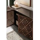 Rich Walnut W/ Whisper of Gold Metal Accent Console Table DIAMOND IN THE ROUGH by Caracole 
