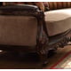 Homey Design HD-3630 Espresso Fabric Dark Chocolate Bonded Leather Sofa Carved Wood Classic